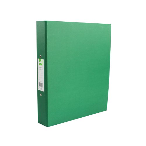 Q-Connect 2 Ring 25mm Paper Over Board Green A4 Binder (10 Pack) KF20037