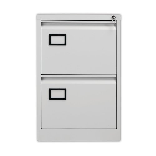 Store your files and documents safely and securely in this stylish, two drawer filing cabinet. Made from robust material and featuring an anti-tilt mechanism it offers sturdy support ideal for everyday use. Each drawer can be fully extended for ease of access and are mounted on smooth, rollerball runners that enable you to open and close them effortlessly. The cabinet can be locked offering ultimate security for your confidential papers.