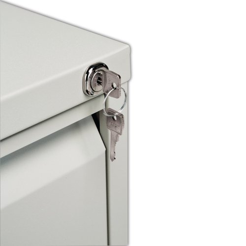 Store your files and documents safely and securely in this stylish, two drawer filing cabinet. Made from robust material and featuring an anti-tilt mechanism it offers sturdy support ideal for everyday use. Each drawer can be fully extended for ease of access and are mounted on smooth, rollerball runners that enable you to open and close them effortlessly. The cabinet can be locked offering ultimate security for your confidential papers.