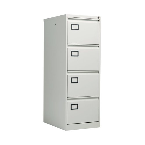 Store your files and documents safely and securely in this stylish, four drawer filing cabinet. Made from robust material and featuring an anti-tilt mechanism it offers sturdy support ideal for everyday use. Each drawer can be fully extended for ease of access and are mounted on smooth, rollerball runners that enable you to open and close them effortlessly. The cabinet can be locked offering ultimate security for your confidential papers.