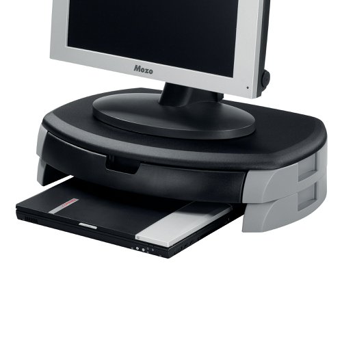 Q-Connect Monitor/Printer Stand with Storage Drawer Black KF20081 Laptop / Monitor Risers KF20081