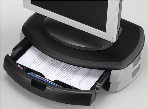 Q-Connect Monitor/Printer Stand with Storage Drawer Black KF20081