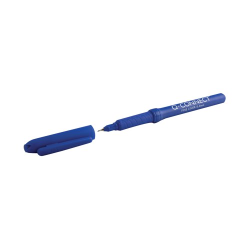 This economical Q-Connect Fineliner Pen provides crisp and precise writing with smooth flowing blue ink. The tip produces a thin 0.4mm line that's great for writing, ruling and stenciling. Each pen in this pack of 10 contains enough ink to write over 1,300 metres.