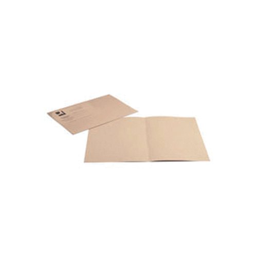 Q-Connect Square Cut Folder Lightweight 180gsm Foolscap Buff (Pack of 100) KF26032 Square Cut Folders KF26032