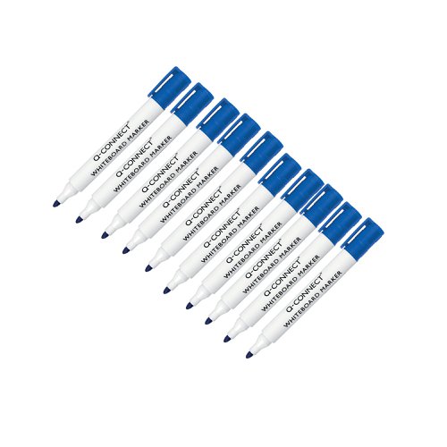 Q-Connect Drywipe Marker Pen Blue (10 Pack) KF26036