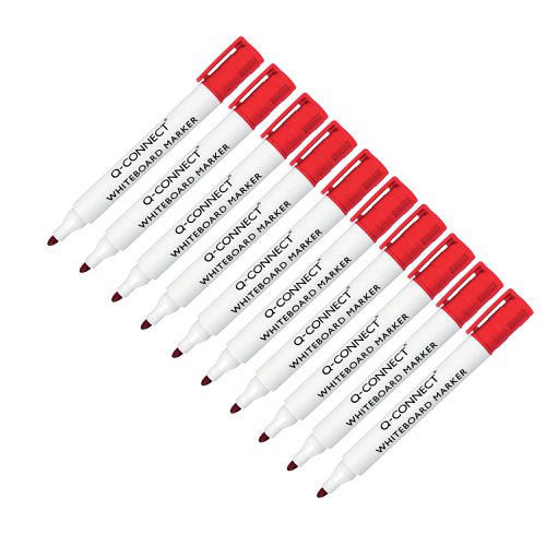 Q-Connect Drywipe Marker Pen Red (10 Pack) KF26037