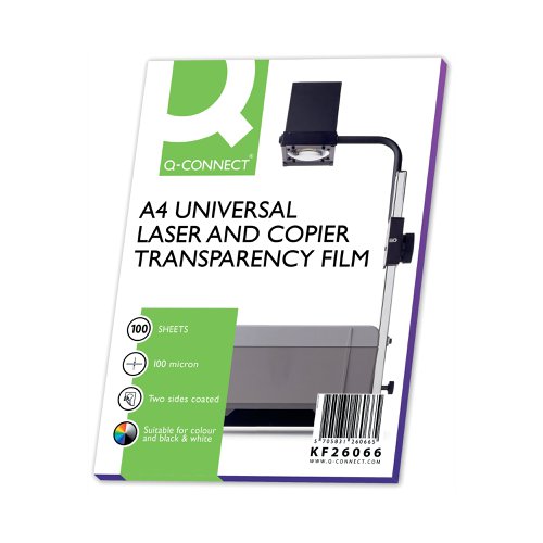 For a great way to ensure that your presentations are always kept to the very best level, these over head projector films are the perfect product for you. Guaranteeing clear prints ever time, these films fit into your printer like paper and can be printed on in both colour and black and white. The professional quality of the print means that you can be sure that you are getting the best results from your over head projector.