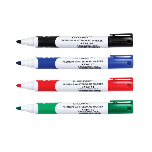 Q-Connect Premium Whiteboard Marker Bullet Tip Assorted (Pack of 4) KF26113 | VOW