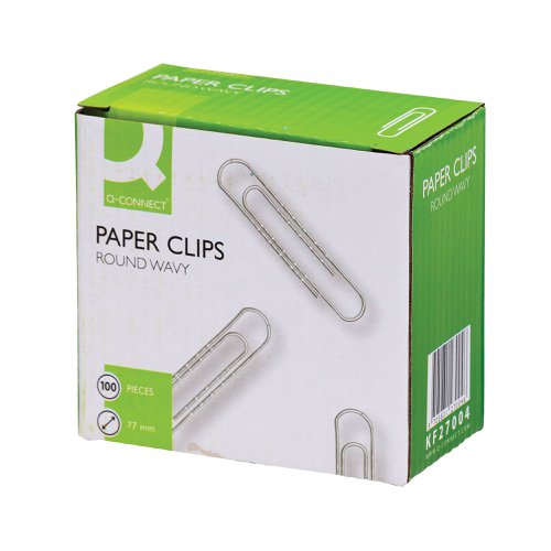 Q-Connect Paperclips Wavy 77mm (100 Pack) KF27004 | KF27004 | VOW