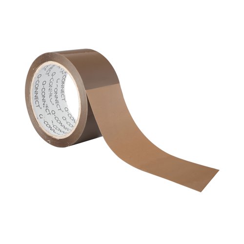 Q Connect Polypropylene Packaging Tape 50mmx66m Brown 6 Pack Kf27010