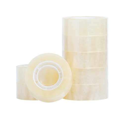 Q Connect Easy Tear Polypropylene Tape 19mmx33m 1 Inch Core Clear Pack Of 8 Kf27013