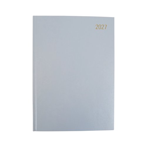 Desk Diary 2 Page Per Day A4 Silver Grey 2027 FS669206