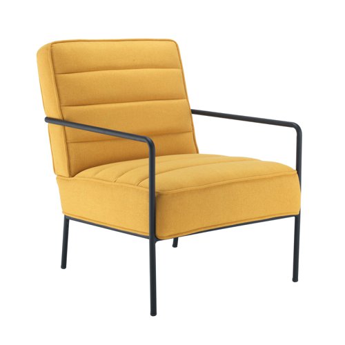 Jemini Atlas Reception Armchair is a steel framed generously padded chair with Scandinavian style fabric. Fitted with non-marking plastic feet and a black powder-coated 18mm steel frame. Ideal for reception areas, foyers and break-out areas.