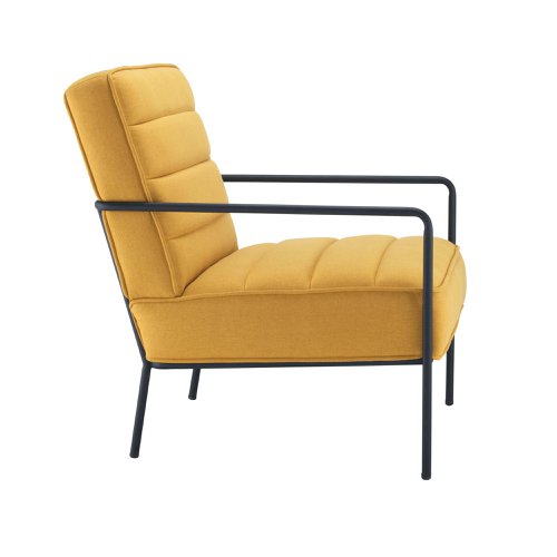 Jemini Atlas Reception Armchair is a steel framed generously padded chair with Scandinavian style fabric. Fitted with non-marking plastic feet and a black powder-coated 18mm steel frame. Ideal for reception areas, foyers and break-out areas.