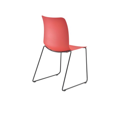 Astin Logi Skid Chair 530x530x860mm Red KF70031