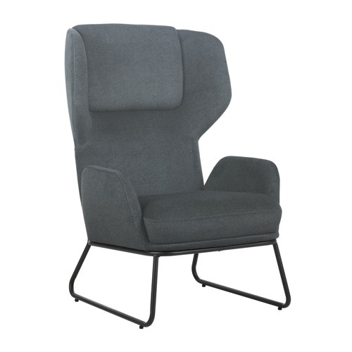 Calma Wingback Chair Grey with Black Frame KF70112