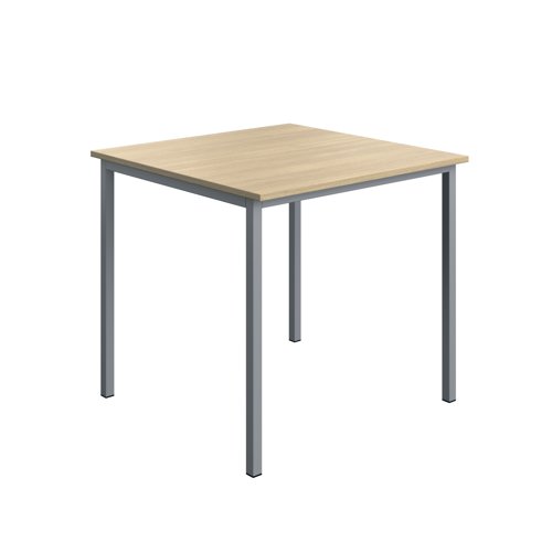 Serrion Multipurpose Table 800x800x730mm Oak/Silver KF800267