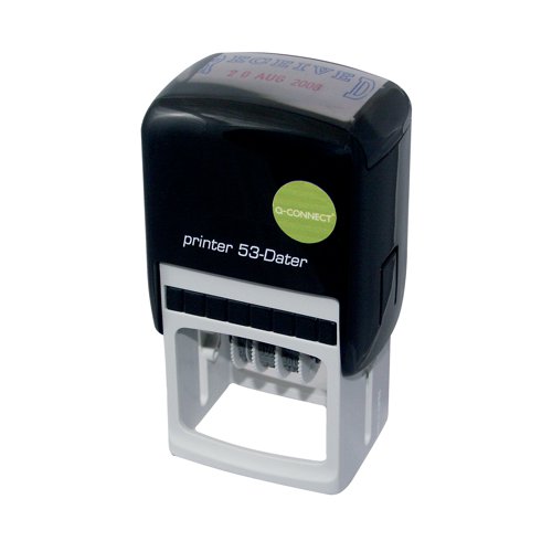 KF71433 | Create your own, customised self-inking stamp with this Q-Connect stamp voucher. The stamp combines a 4mm date with up to 4 lines of text with an impression size of W43 x H28mm. Design your own stamp online with a choice of text and graphics. This self-inking stamp provides thousands of impressions before re-inking is required.