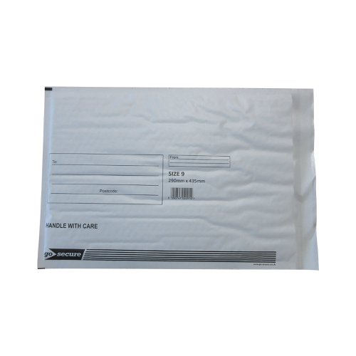 GoSecure Bubble Envelope Size 9 Internal Dimensions 290x435mm White (Pack of 50) KF71452 KF71452