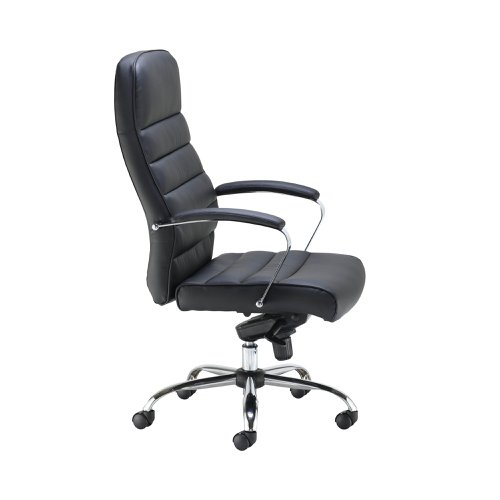 Jemini Ares High Back Executive Chair 690x690x1145-1200mm Leather Look Black KF71521