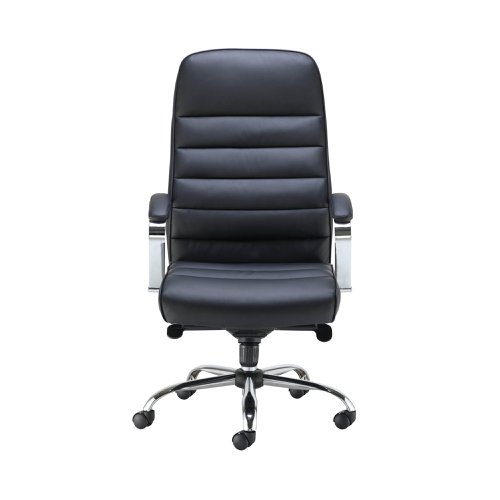 Jemini Ares High Back Executive Chair 690x690x1145-1200mm Leather Look Black KF71521