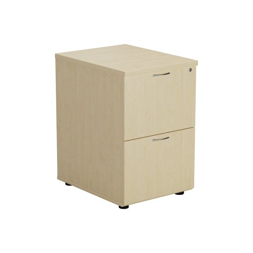 Designed for foolscap suspension files, this Jemini 2 drawer filing cabinet provides a sturdy and robust filing solution. The robust frame has anti-tilt technology for secure filing. The 2 drawers are lockable for storing confidential files and have a capacity of 25kg each. This filing cabinet measures 464x600x710mm and complements office furniture from both the Jemini and Arista ranges.