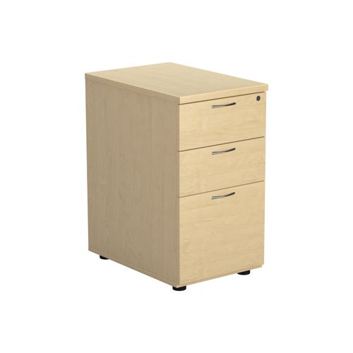 Jemini 3 Drawer Desk High Pedestal 404x600x730mm Maple KF72071