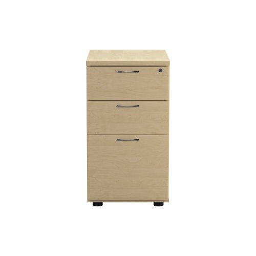 Jemini 3 Drawer Desk High Pedestal 404x600x730mm Maple KF72071