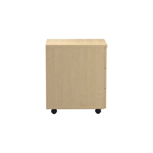 Jemini 3 Drawer Mobile Pedestal 400x500x595mm Maple KF72086 | VOW