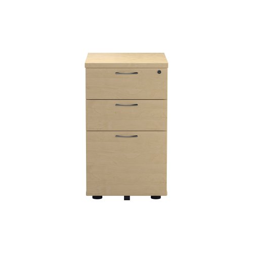 Jemini 3 Drawer Under Desk Pedestal 404x500x690mm Maple KF72089