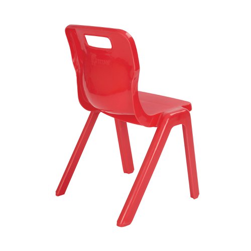 Titan One Piece Classroom Chair 363x343x563mm Red (Pack of 10) KF838704