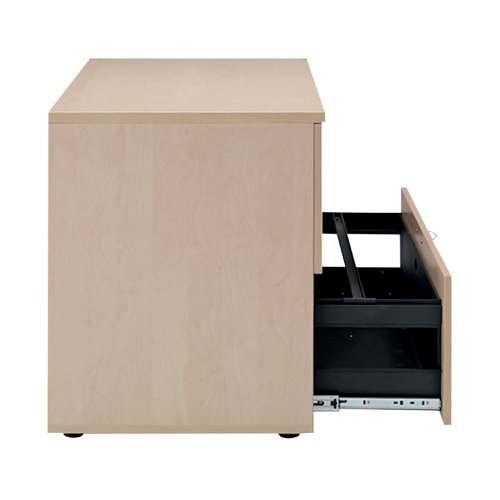 Jemini Desk High Side Filing Cabinets offer increased storage space without the added bulk. Simply position next to your desk end for an extension of your working area, increasing your productivity and making efficient use of space. This cabinet has 2 drawers which will accept foolscap files. The cabinet measures 800x600x730mm.