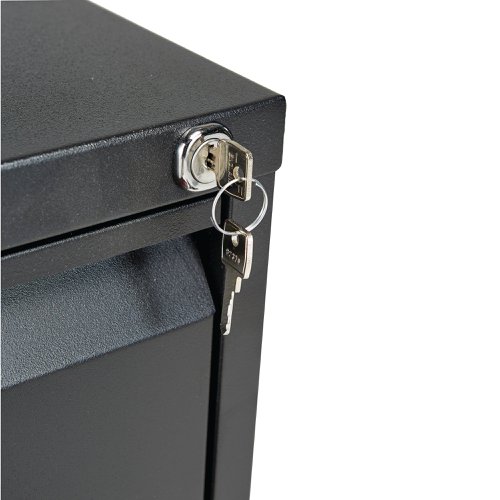 Jemini 2 Drawer Filing Cabinet Lockable 470x622x711mm Black KF72585 | Bisley