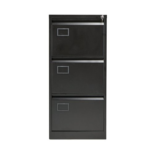 Store your files and documents safely and securely in this Jemini 3 drawer filing cabinet. Sturdy and robust, each drawer has the capacity for up to 34kg of files, enabling you to store all of your work conveniently together for easy access. Suitable for standard, foolscap suspension files, you can keep your documents organised, while a strong frame with anti-tilt technology keeps everything inside ordered. Both drawers are fully lockable, giving you the peace of mind to lock away confidential files.