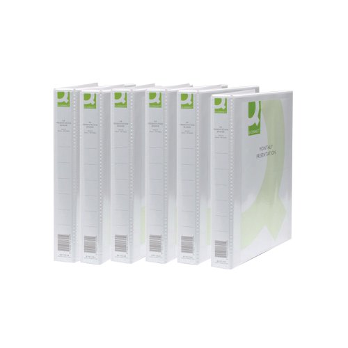 Q-Connect Presentation 25mm 2D Ring Binder A4 White (Pack of 6) KF72645 KF72645