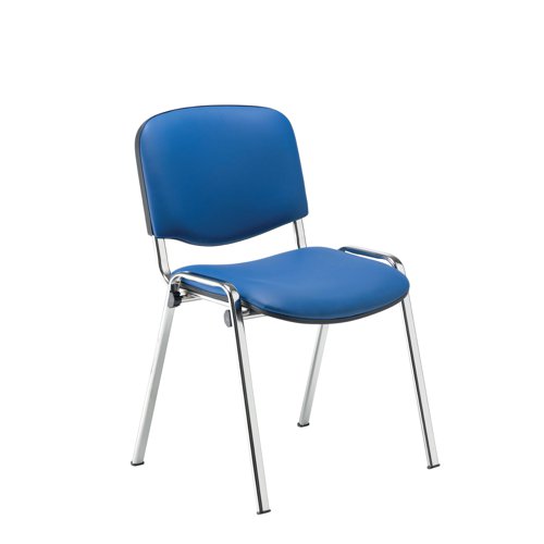 Jemini Ultra Multipurpose Stacking Chair Polyurethane Blue/Chrome KF72906