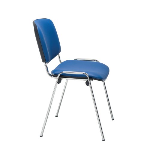 Jemini Ultra Multipurpose Stacking Chair Polyurethane Blue/Chrome KF72906 | VOW