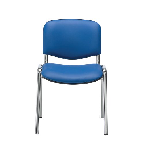 Jemini Ultra Multipurpose Stacking Chair Polyurethane Blue/Chrome KF72906 | VOW