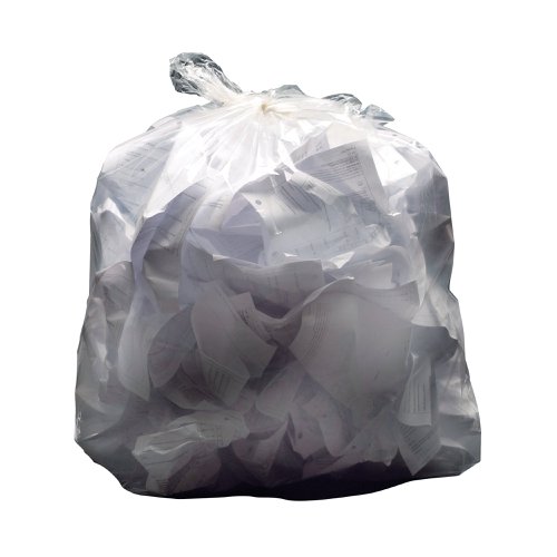 2Work Medium Duty Refuse Sack Clear (Pack of 200) KF73377