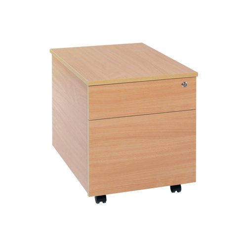 Serrion 2 Drawer Mobile Pedestal 400x500x500mm Bavarian Beech KF73516