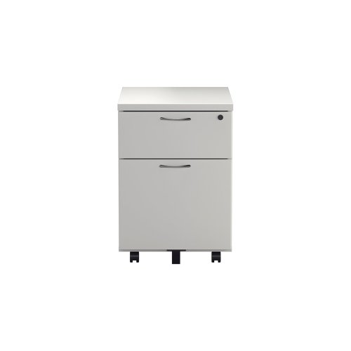 Jemini 2 Drawer Mobile Pedestal 404x500x595mm White KF74147 | VOW