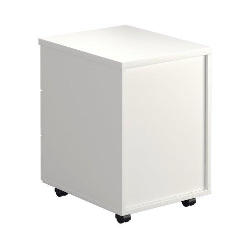 Jemini 3 Drawer Mobile Pedestal 400x500x595mm White KF74148 | VOW