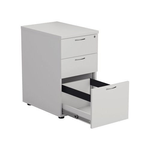 Jemini 3 Drawer Desk High Pedestal 404X800X730Mm White KF74150 KF74150