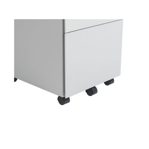 Jemini 3 Drawer Mobile Pedestal Slimline Steel 300x470x615mm White KF74158