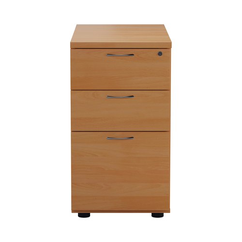 Jemini 3 Drawer Desk High Pedestal 404x800x730mm Beech KF74482 | VOW