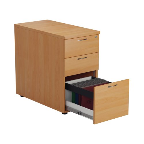 Jemini 3 Drawer Desk High Pedestal 404x800x730mm Beech KF74482 | VOW