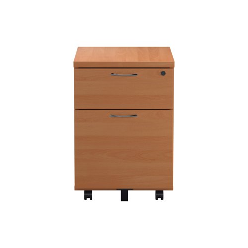 Jemini 2 Drawer Mobile Pedestal 404x500x595mm Beech KF74483