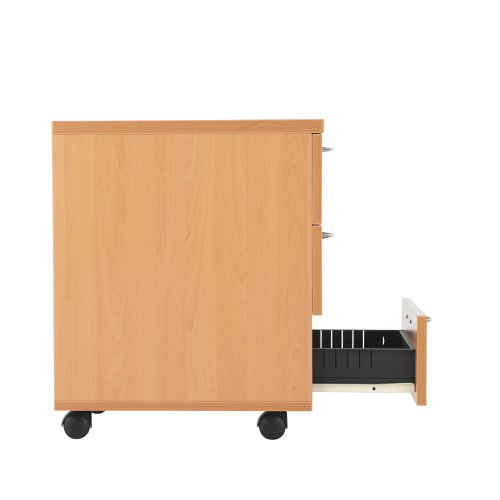 Jemini 3 Drawer Mobile Pedestal 400x500x595mm Beech KF74484