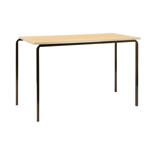 This Jemini Class Table features an 18mm thick laminated top with a lacquered, easy to clean beech finish. The rounded corners and injection moulded PU edge tops provide added safety, making them ideal for classroom use. The black crush bend steel frame provides stability and durability for long term use. Pack of 4 tables.