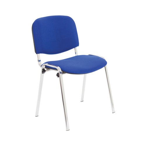 First Ultra Multipurpose Stacking Chair 532x585x805mm Chrome Blue KF74893 | VOW